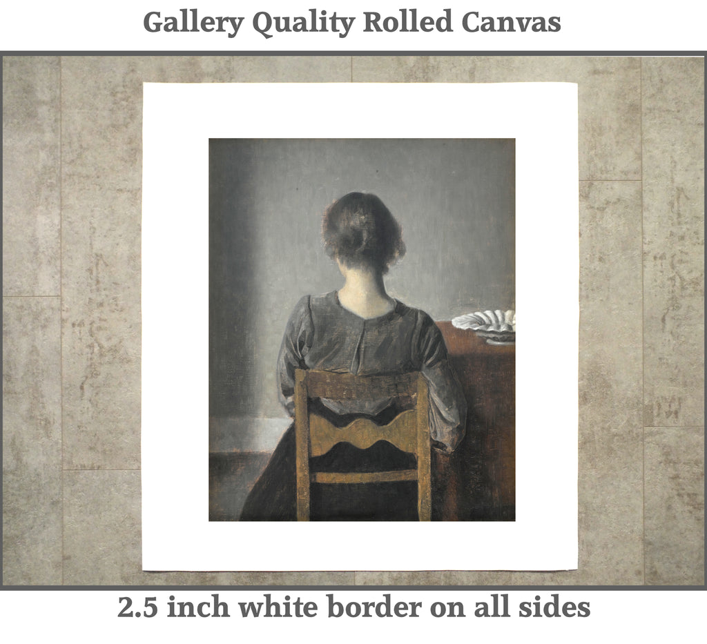 Vilhelm Hammershoi, Rest, Seated Portrait, Gallery Quality Canvas Reproduction