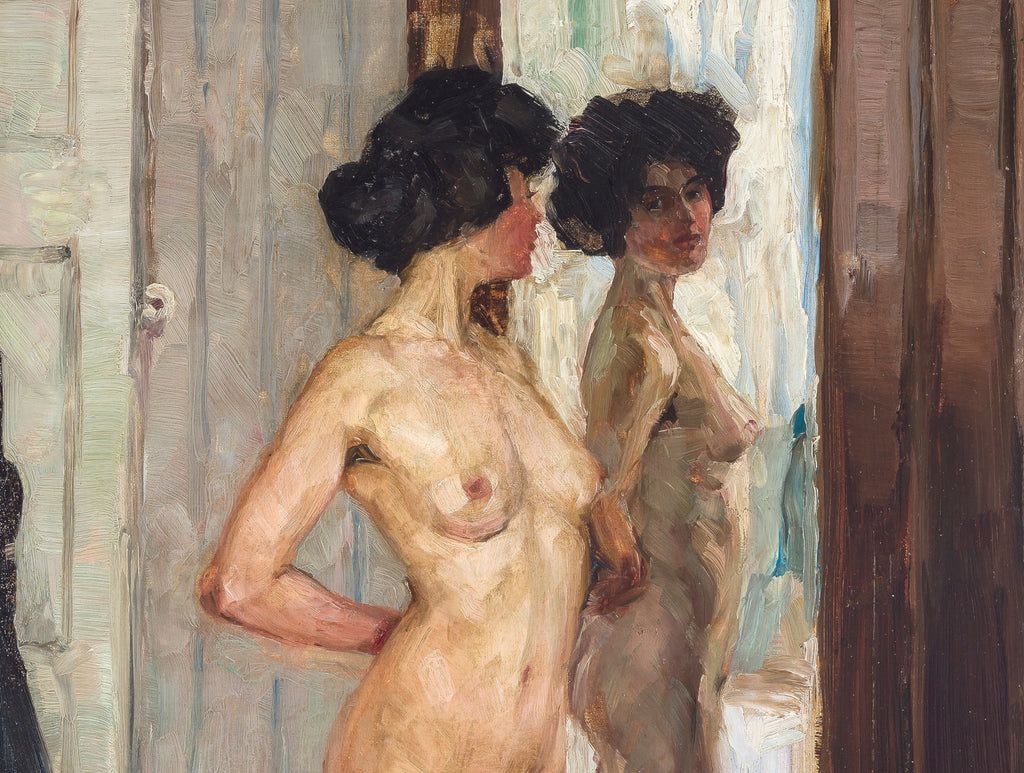 In Front of the Mirror, Wilhelm Gallhof Fine Art Print