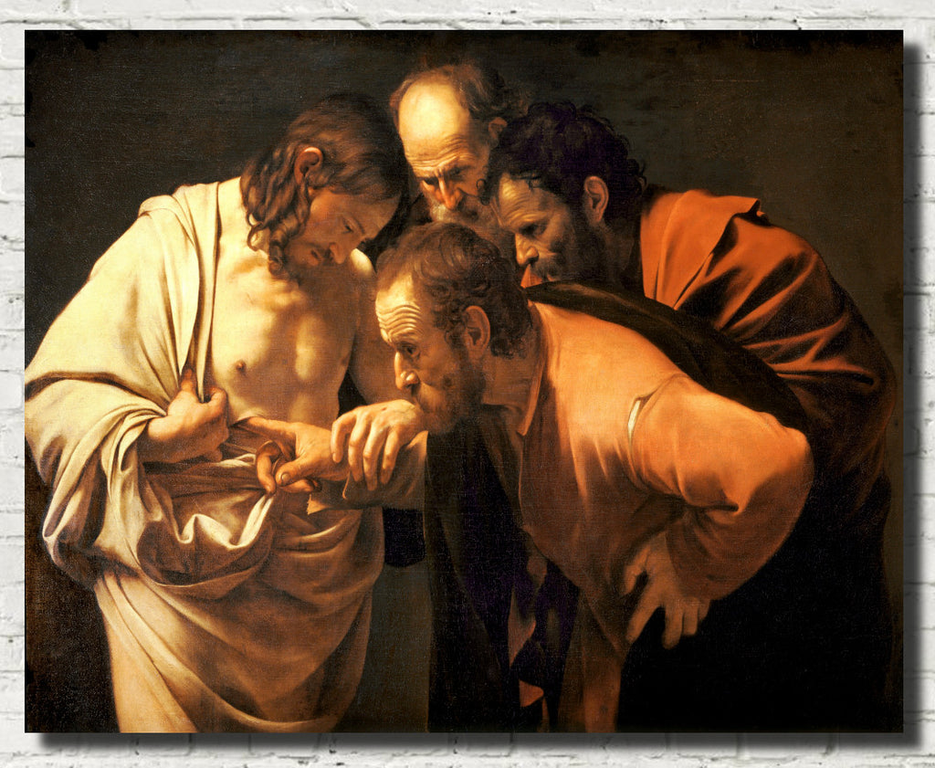 Caravaggio Baroque Fine Art Print, Incredulity of Saint Thomas