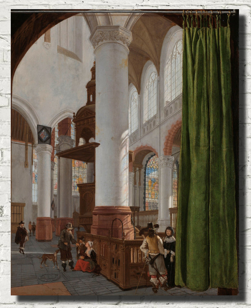 Gerard Houckgeest Baroque Fine Art Print, Interieur van de Oude Kerk in Delft