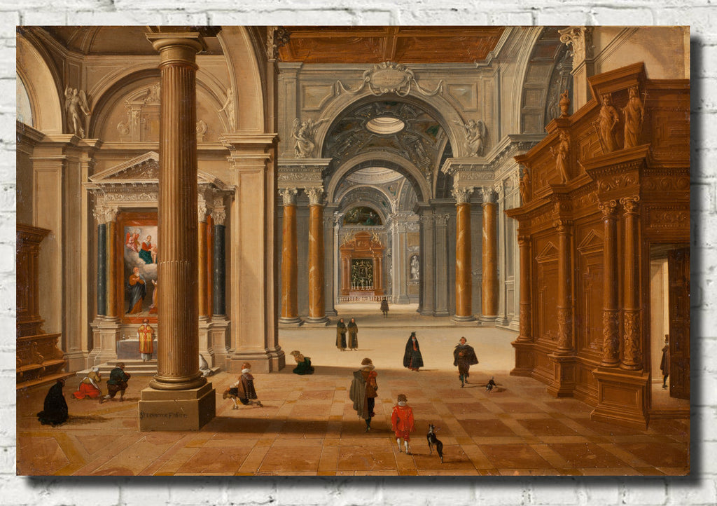 Bartholomeus van bassen Fine Art Print, Interior of a Baroque Church