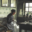 Laurits Andersen Ring Fine Art Print, Interior with sewing woman