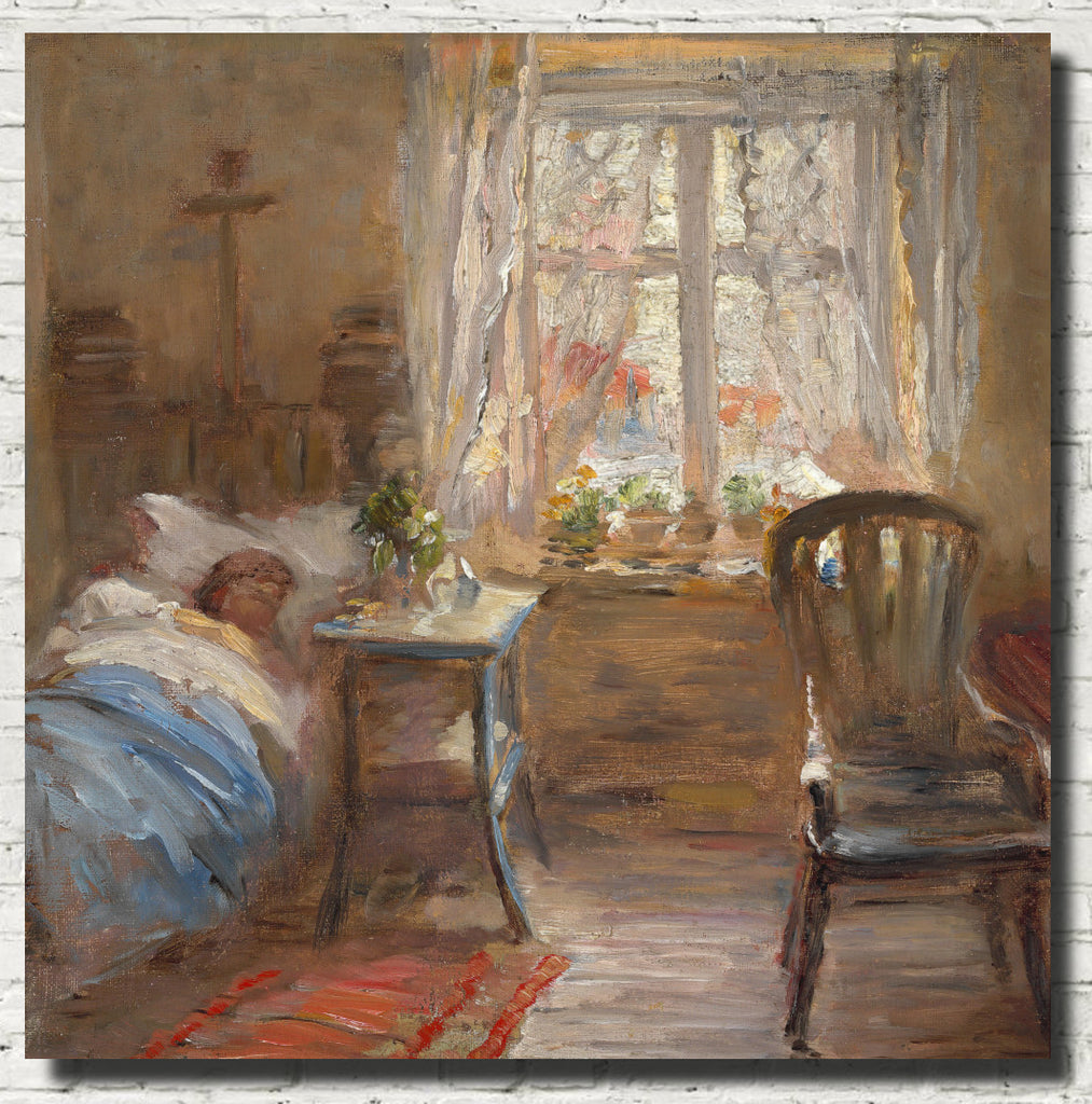 Bertha Wegmann Fine Art Print, Interior with sleeping woman