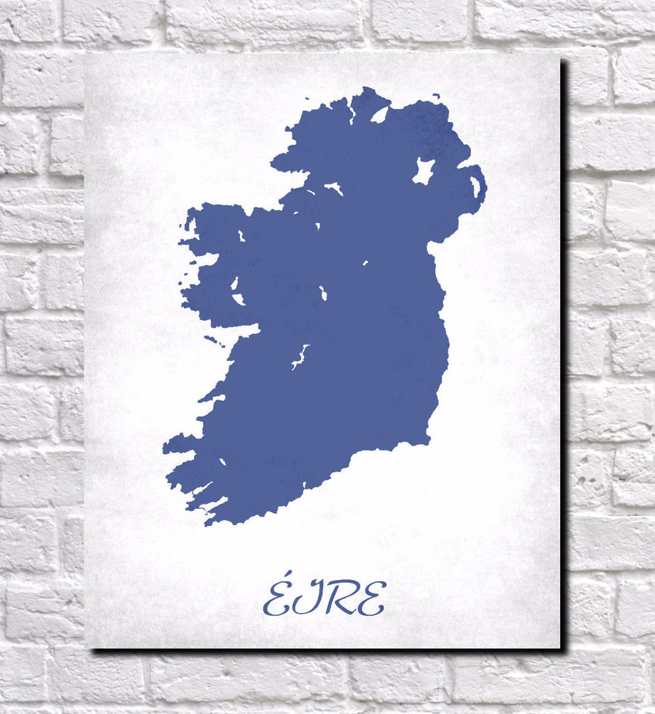 Irish Map Print Outline Wall Map of Ireland
