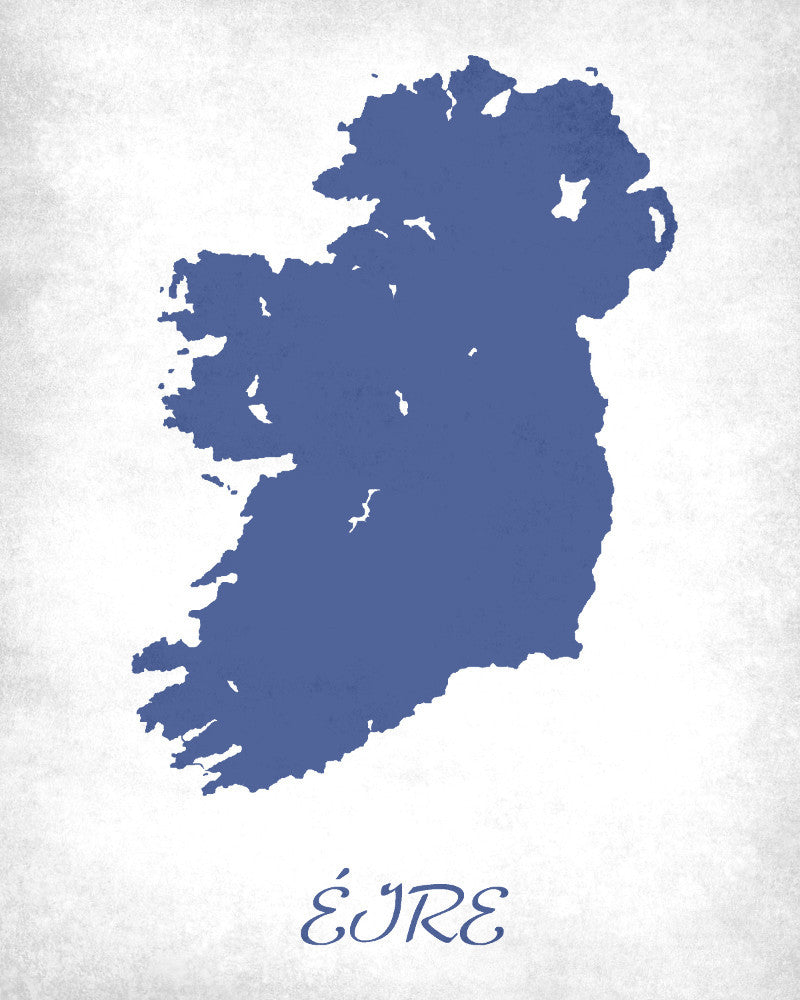 Irish Map Print Outline Wall Map of Ireland
