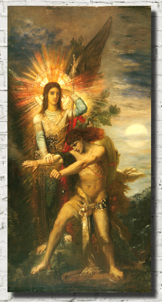 Gustave Moreau Fine Art Print, Jacob and the Angel