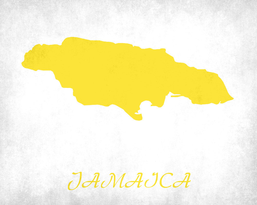 Jamaican Map Print Outline Wall Map of Jamaica