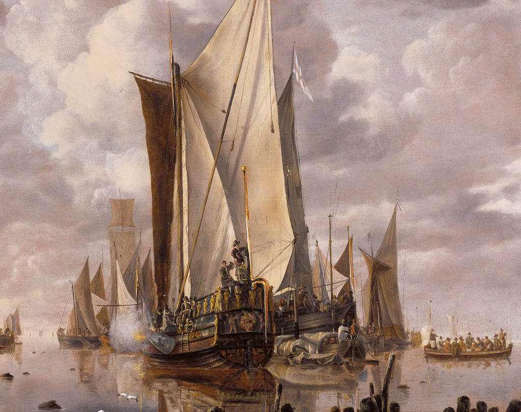 Jan van de Cappelle Fine Art Print, States General Yacht Firing a Salute