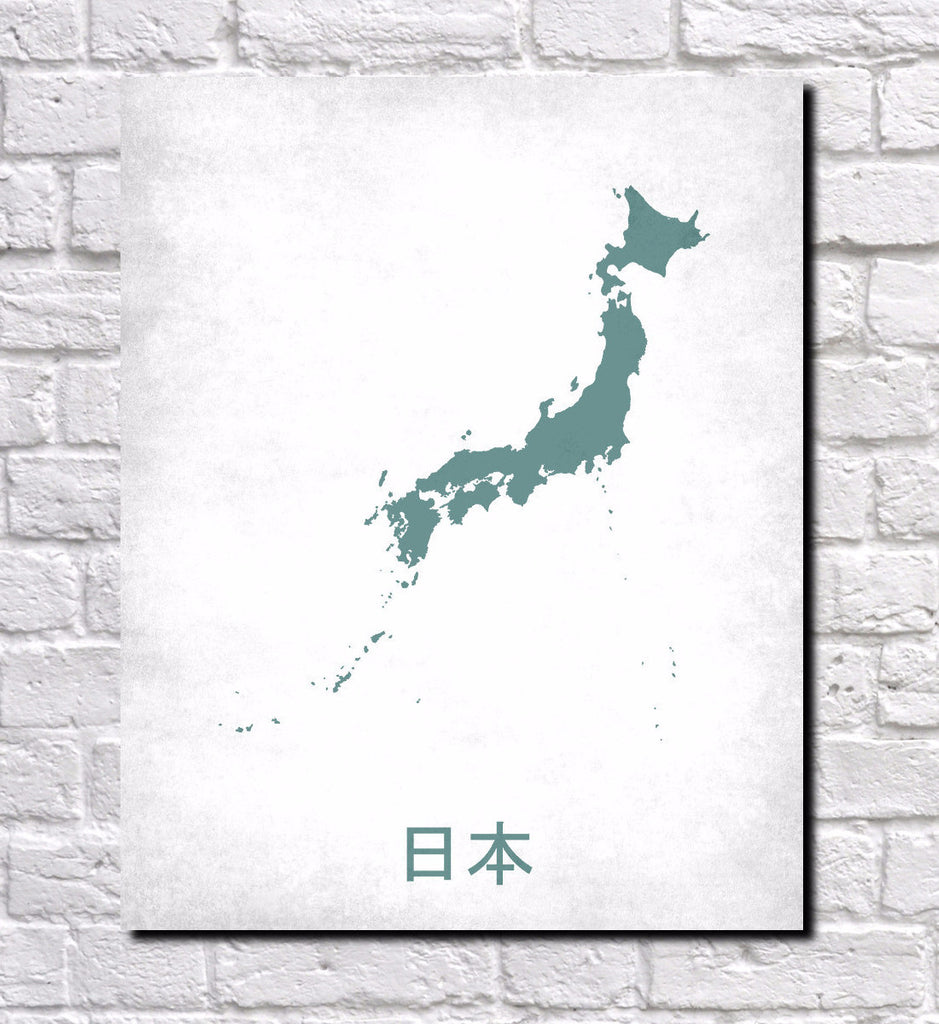 Japanese Map Print Outline Wall Map of Japan