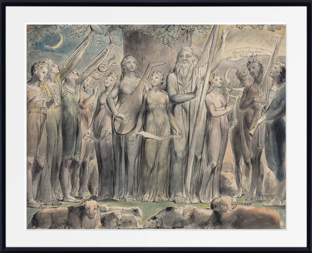 Wiliam Blake, Job and His Family Restored to Prosperity