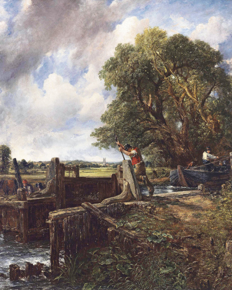 John Constable Fine Art Print : The Lock, English Canal Landscape Painting