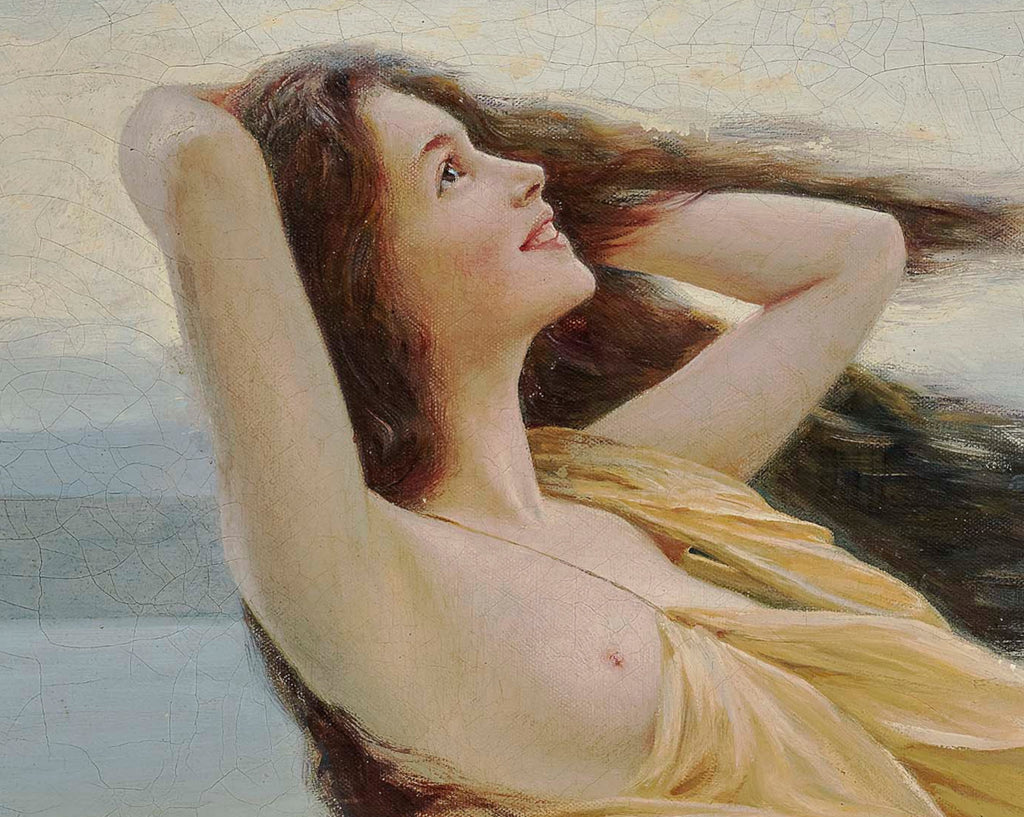Young woman by the water, Max Nonnenbruch Fine Art Print