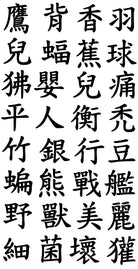 Random Japanese Kanji Characters Set of 3