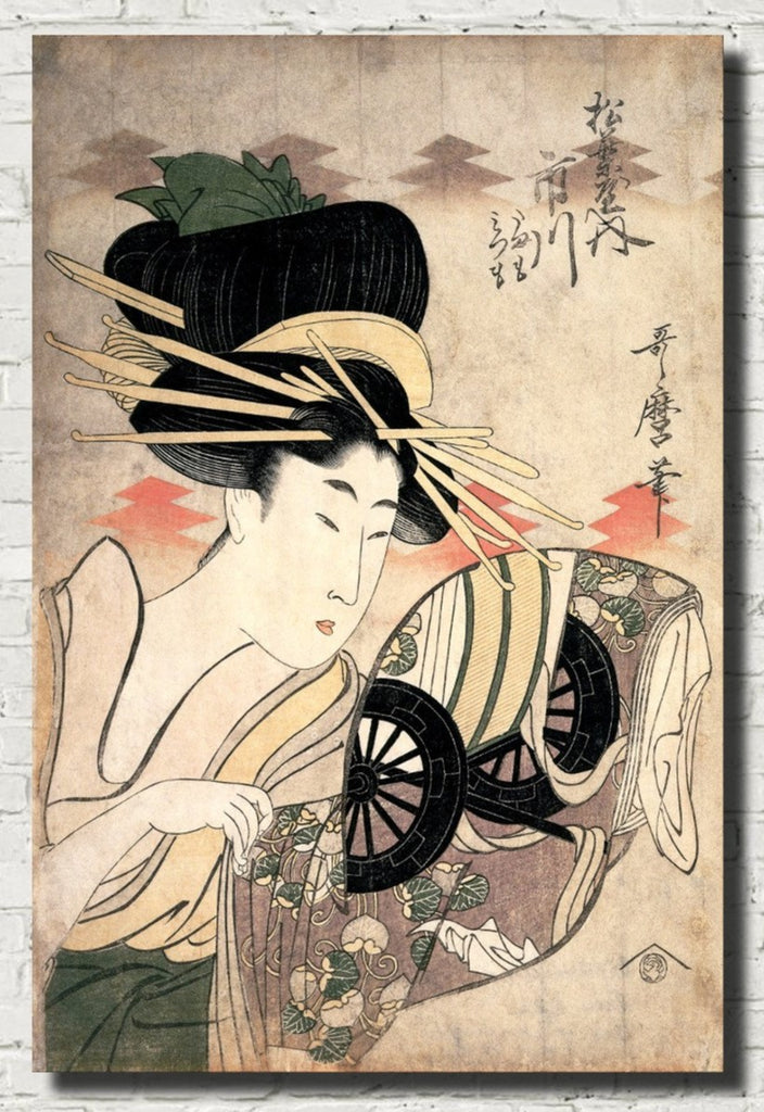 Courtesan Ichikawa, Japanese Figurative Art Print, Kitagawa Utamaro - GalleryThane.com