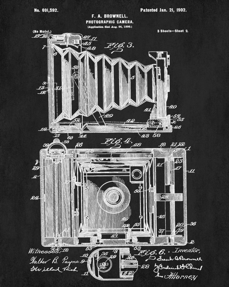 Camera Blueprint Art Photography Patent Photographer Poster - OnTrendAndFab