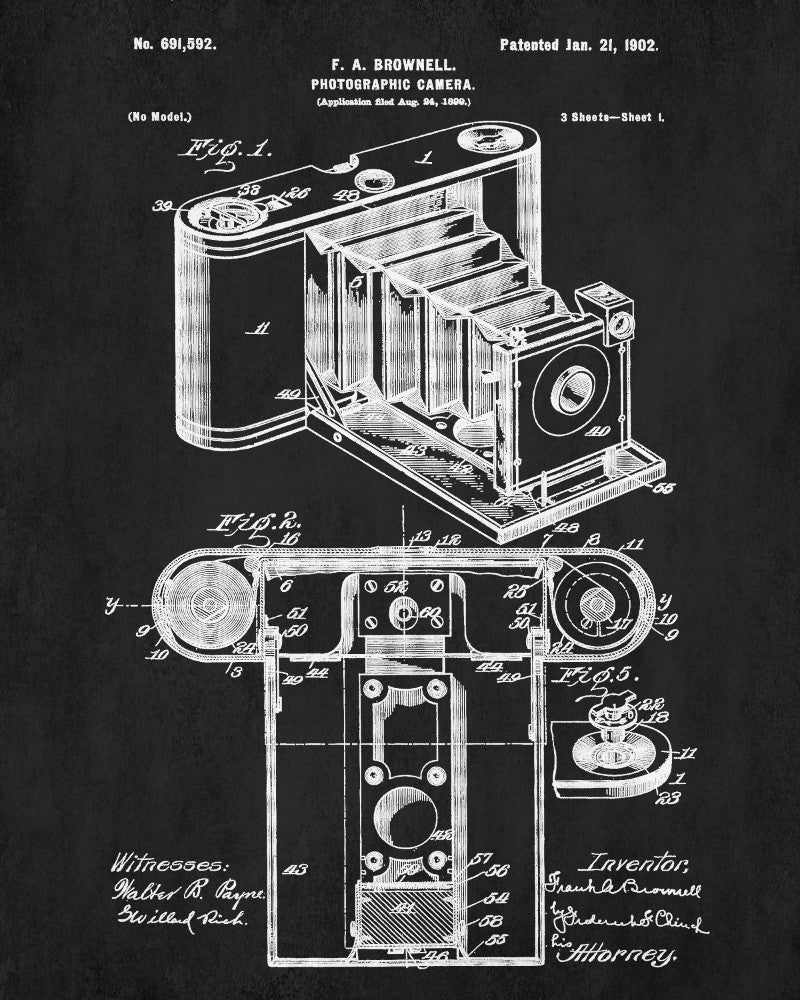 Camera Blueprint Art Photography Patent Print Photographer Poster - OnTrendAndFab