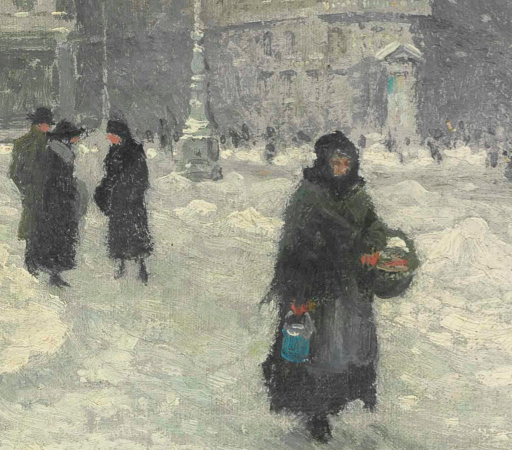 Paul Gustav Fischer Fine Art Print, King's New Square, Copenhagen in Winter