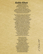 Kubla Khan, Poem by Samuel Taylor Coleridge, Typography Print