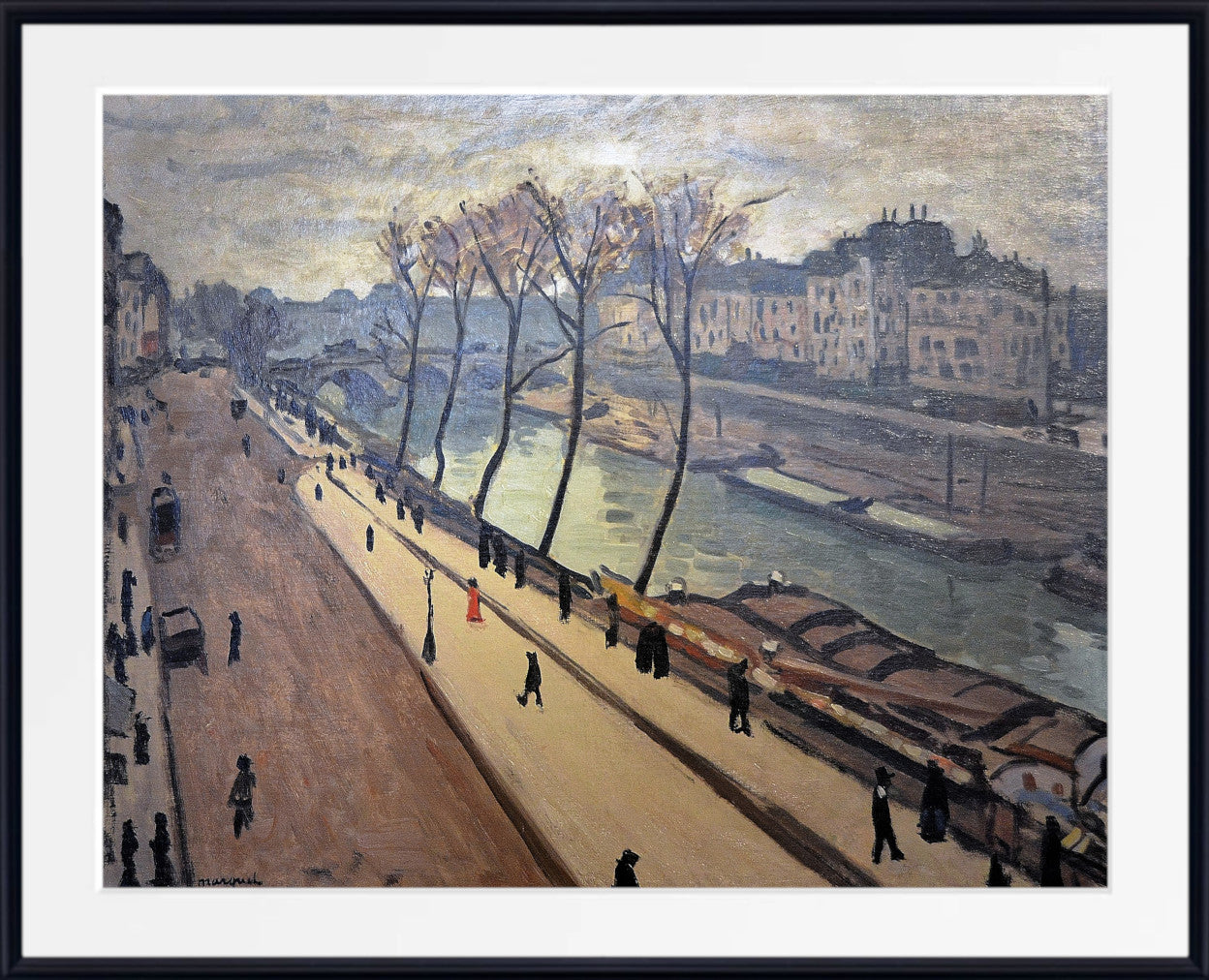 The Seine seen from the Quai des Grands-Augustins, Albert Marquet, Paris River Landscape