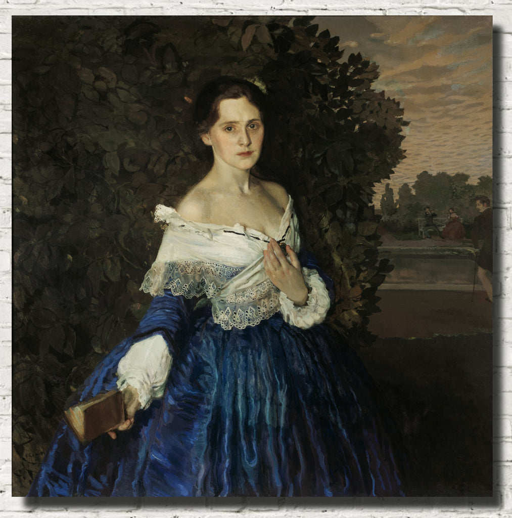 Konstantin Somov Fine Art Print, Lady in blue. Portrait of Ye.M. Martynova