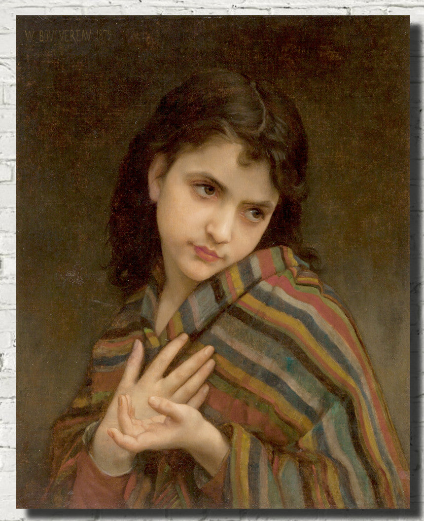 William-Adolphe Bouguereau, Fine Art Print : La Frileuse Young Girl Portrait