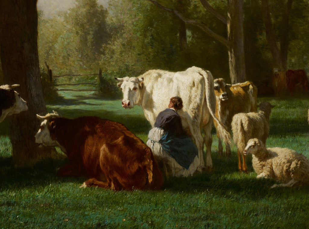 Landscape With Cattle And Sheep, Constant Troyon Fine Art Print