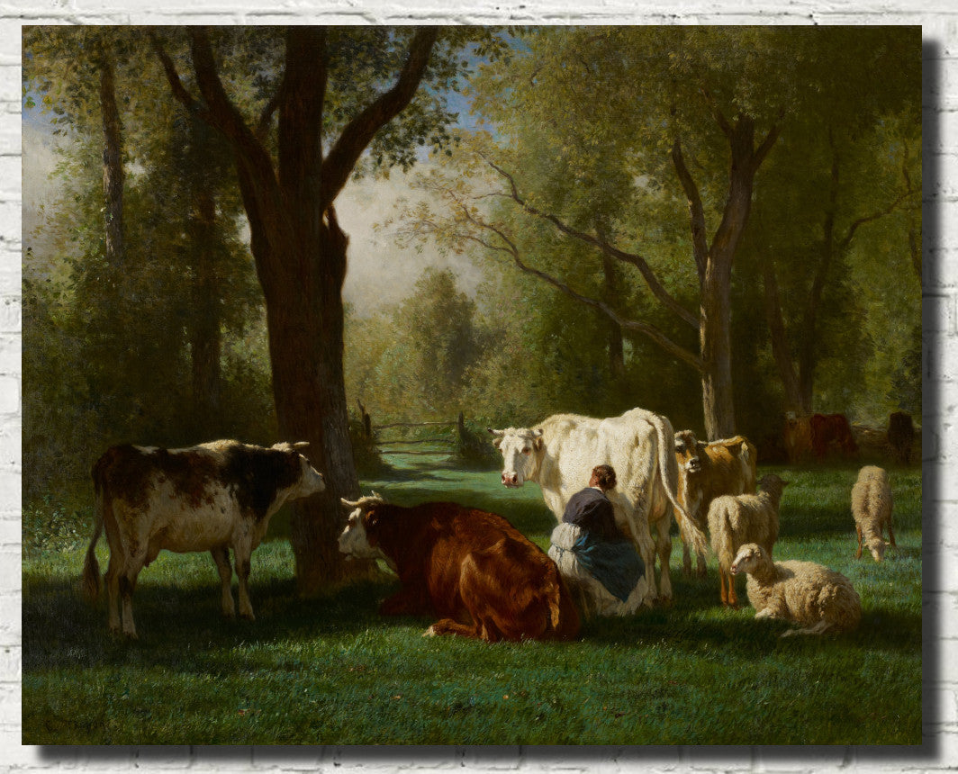 Landscape With Cattle And Sheep, Constant Troyon Fine Art Print