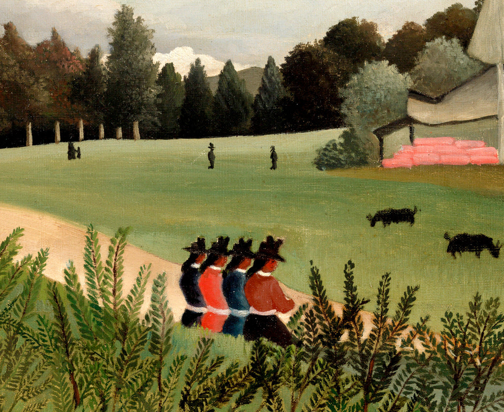 Henri Rousseau, Post- Impressionist Fine Art Print, Landscape and 4 Young Girls