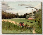 Henri Rousseau, Post- Impressionist Fine Art Print, Landscape and 4 Young Girls