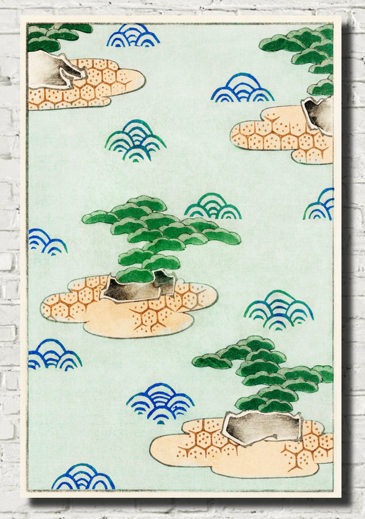 Landscape illustration from Bijutsu Sekai, Watanabe Shōtei Print