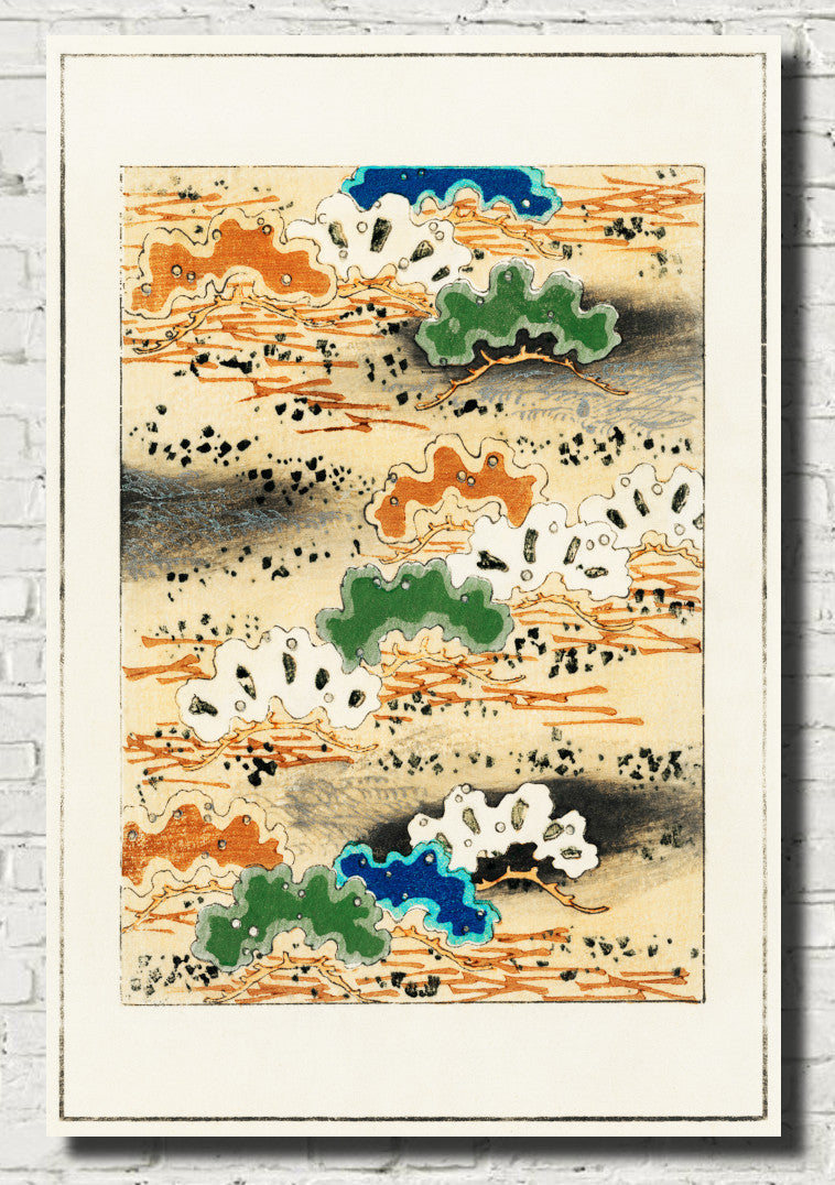 Landscape illustration from Bijutsu Sekai, Watanabe Shōtei Print