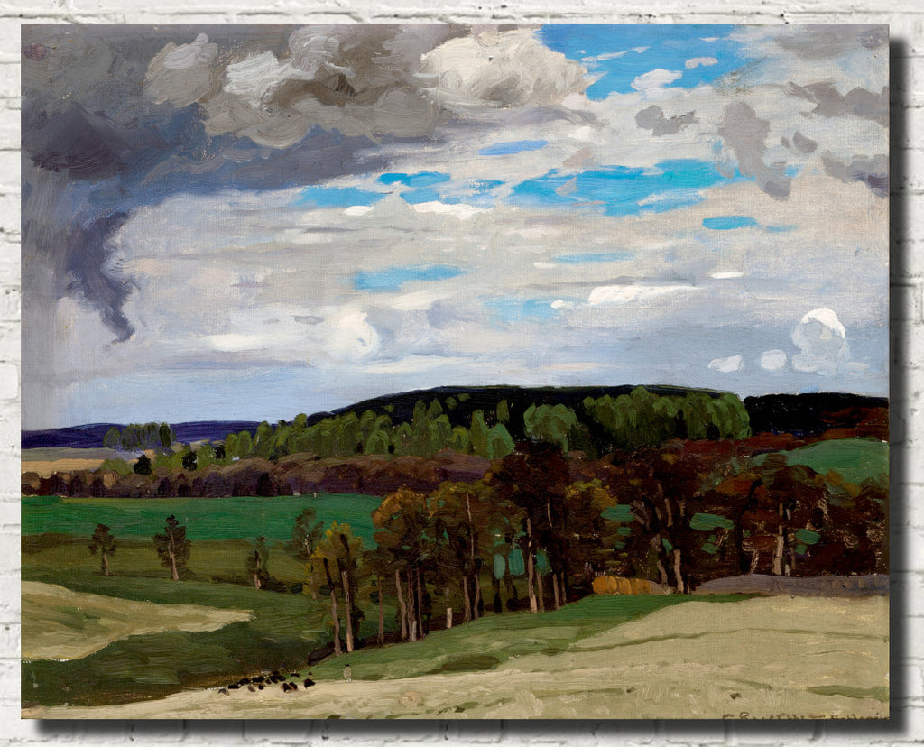Ferdinand Ruszczy Fine Art Print, Landscape with Clouds