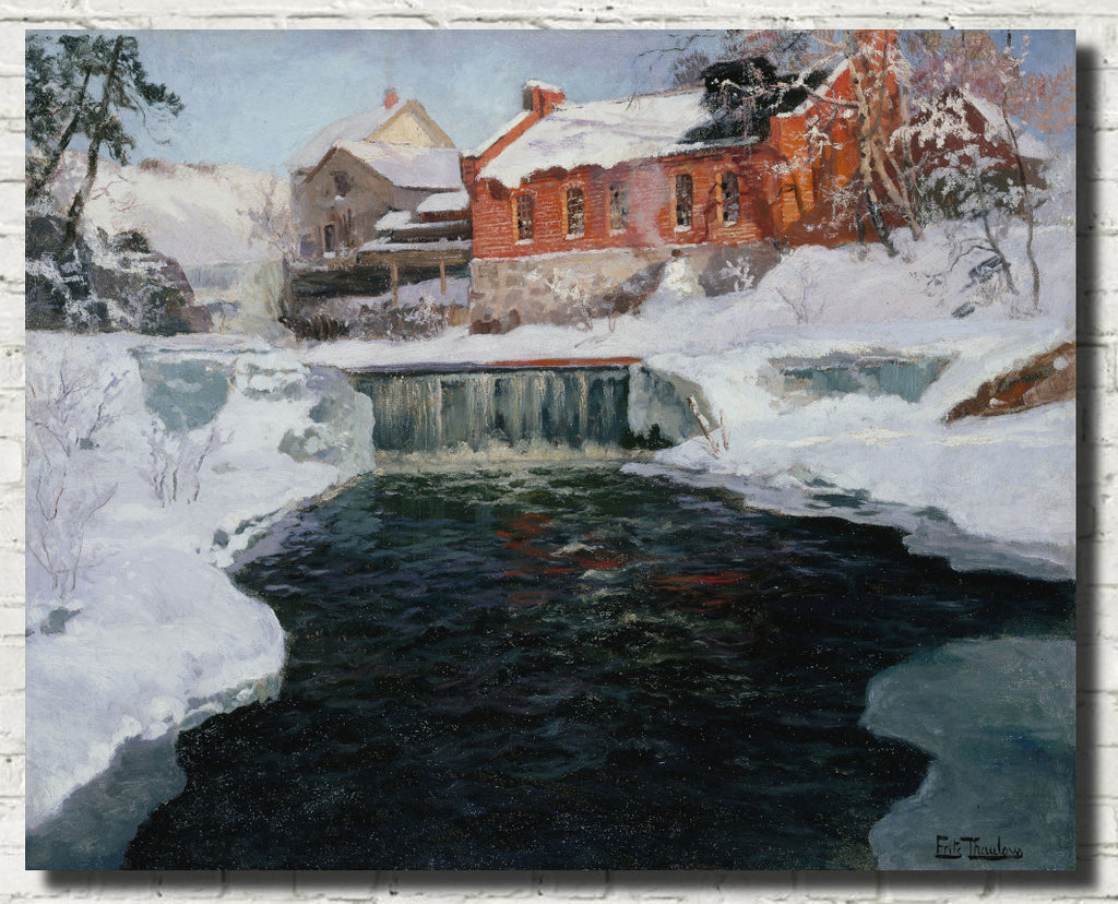 The new factory in Lillehammer, Frits Thaulow Fine Art Print