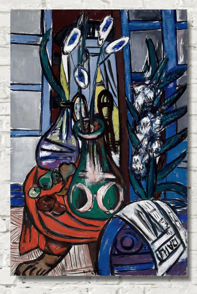 Max Beckmann, Large Still Life Interior (Blue) (1949)  - New Objectivity