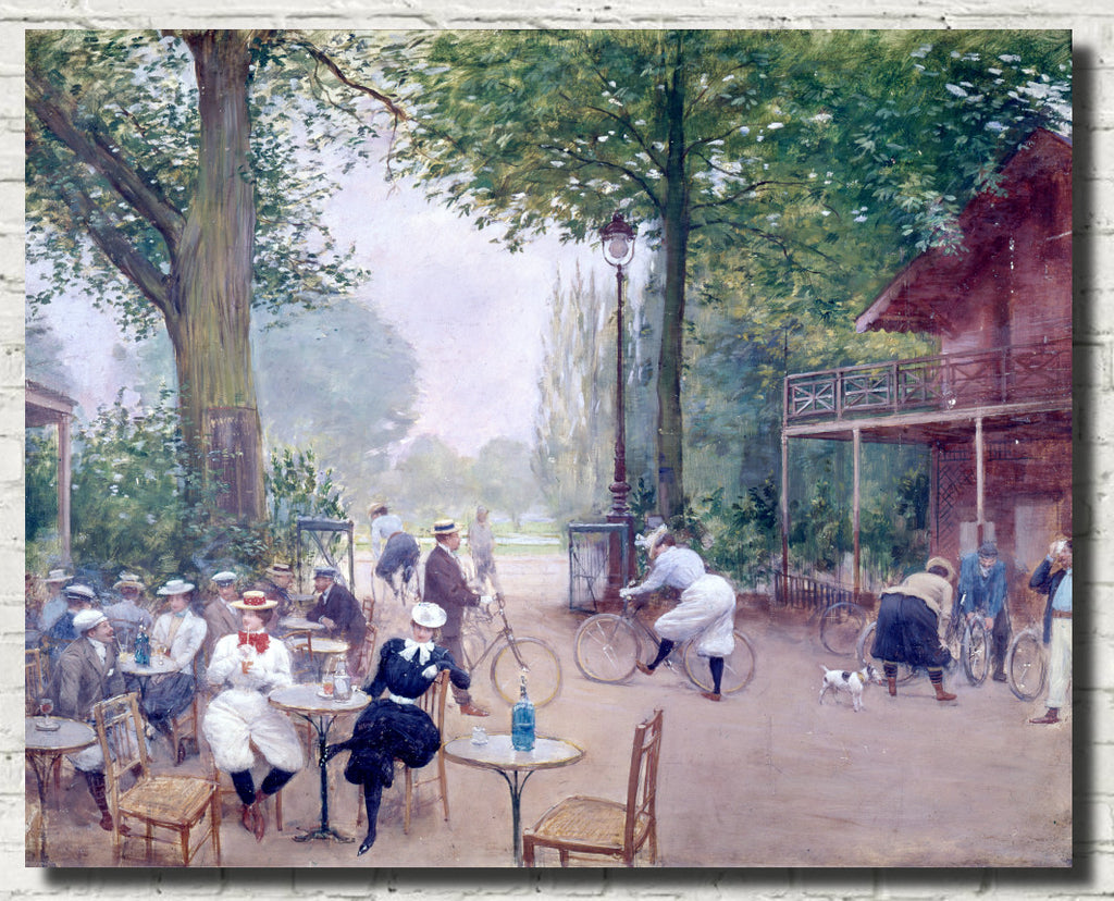 Jean Béraud Impressionist Fine Art Print, Le Chalet du cycle au bois de Boulogne