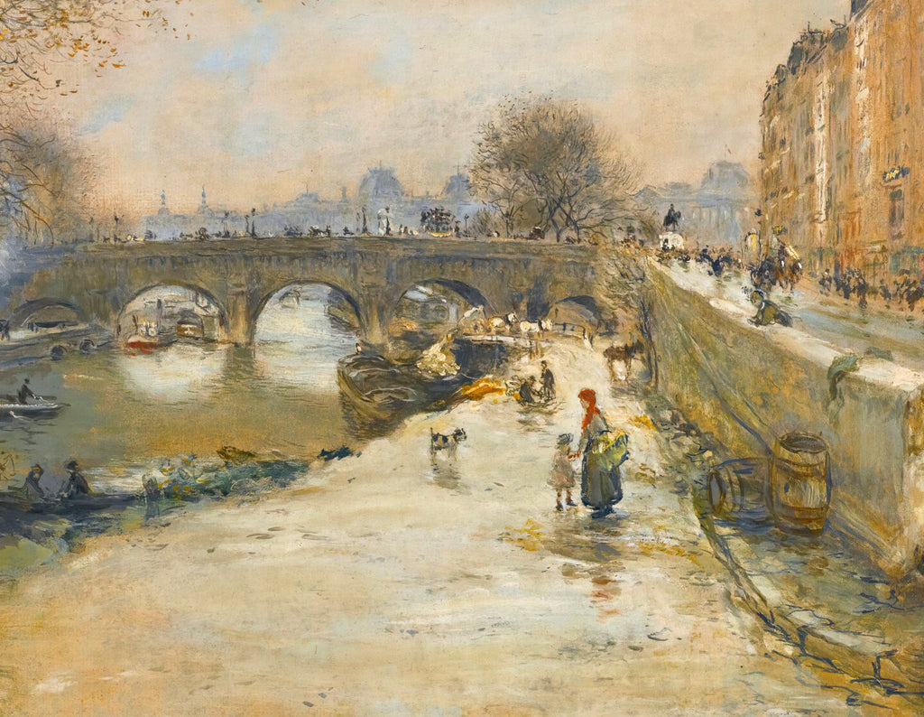 The Quay in front of the Pont Neuf, Jean-François Raffaëlli Fine Art Print