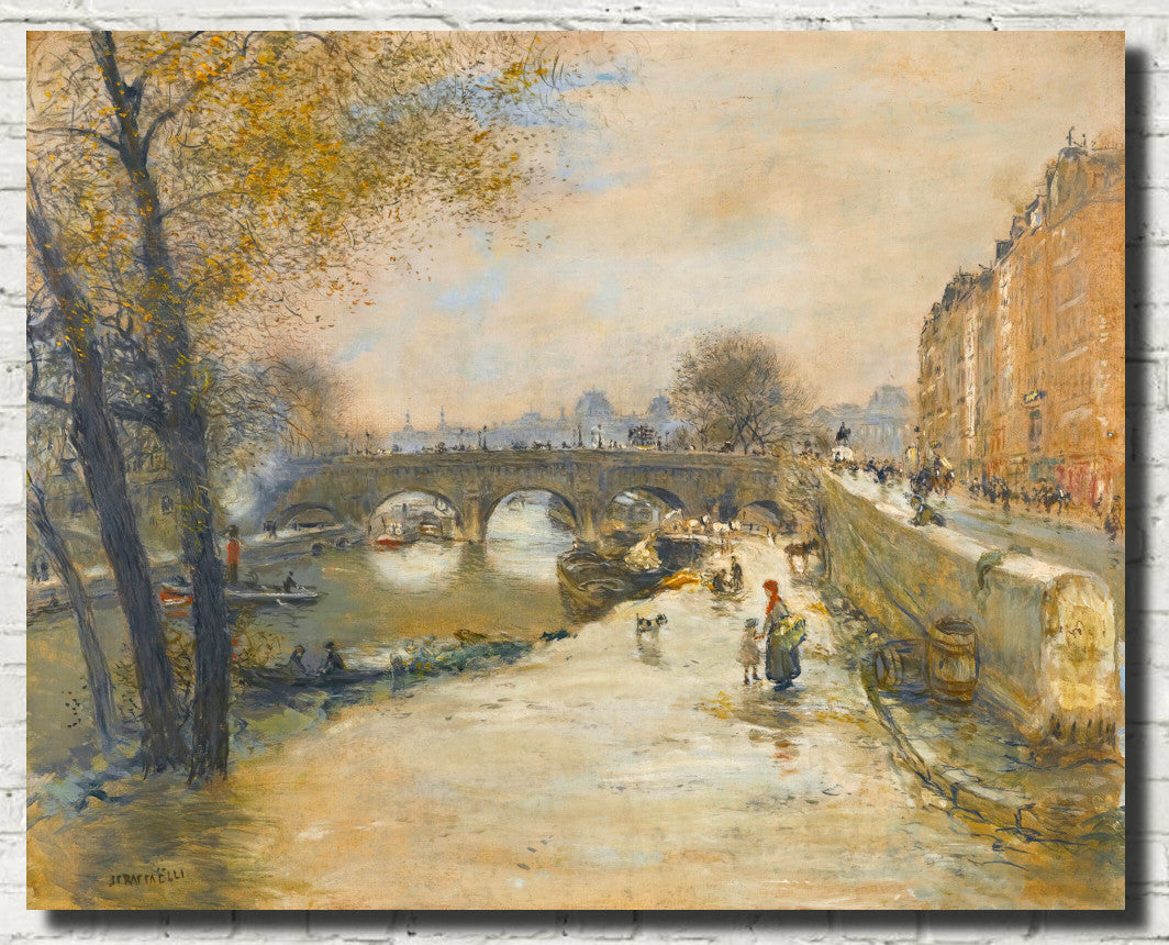 The Quay in front of the Pont Neuf, Jean-François Raffaëlli Fine Art Print