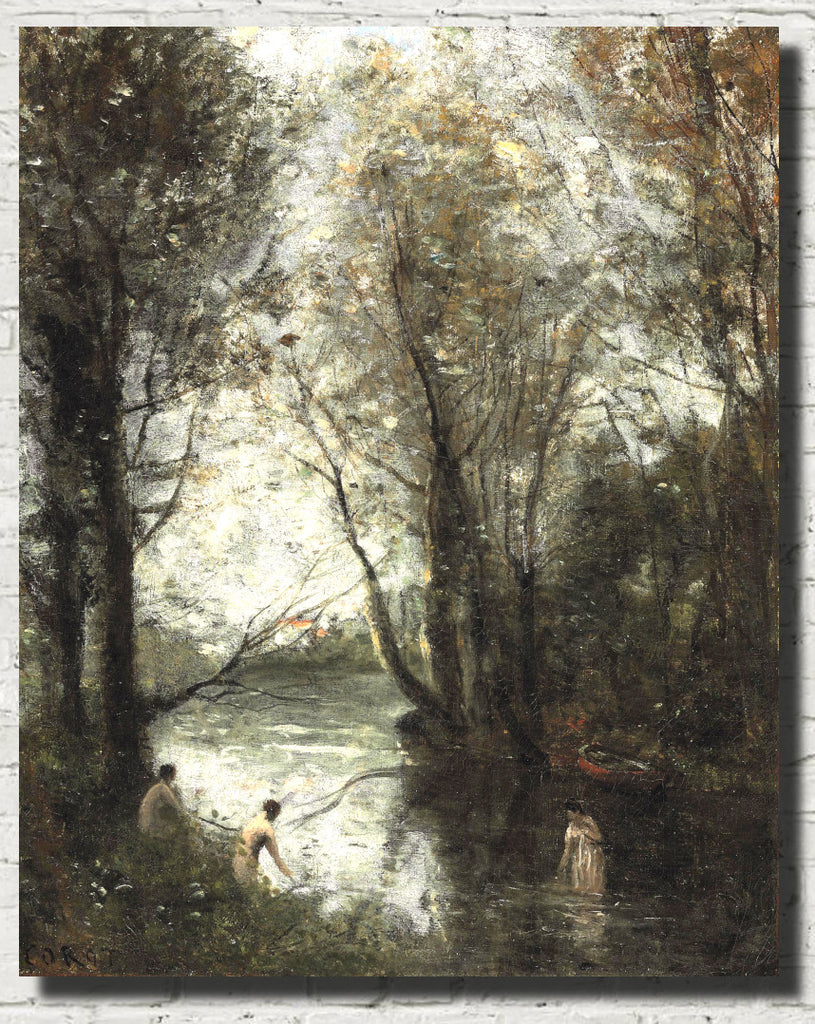 Jean-Baptiste-Camille Corot Fine Art Print, The Three Bathers