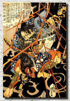 Utagawa Kuniyoshi, Japanese Fine Art Print, Li Hayata Hironao grappling with the monstruos nue