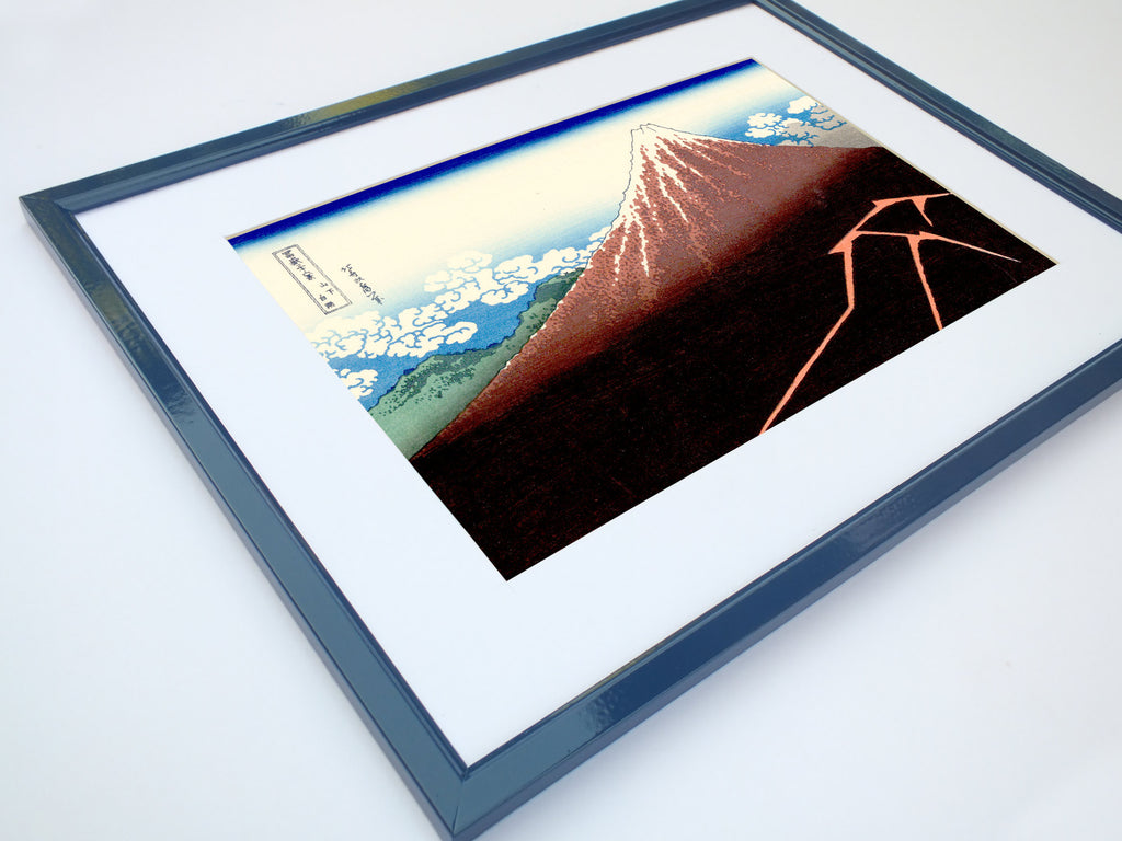 36 Views of Mount Fuji, Inume Pass, Lightning Below the Summit, Japanese Print