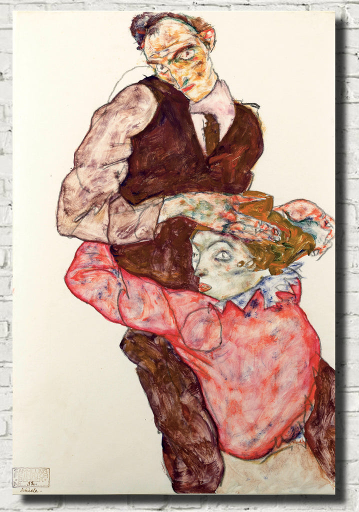 Egon Schiele Fine Art Print, Lovers