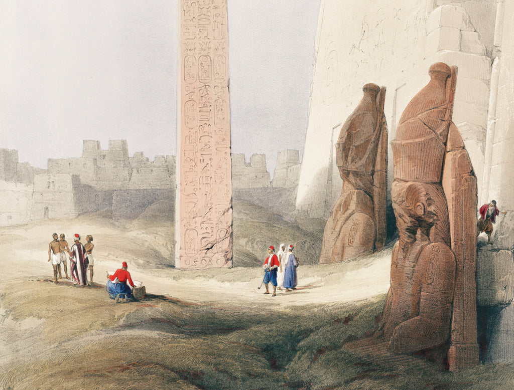 Luxor city on the east bank of the Nile River, David Roberts Fine Art Print