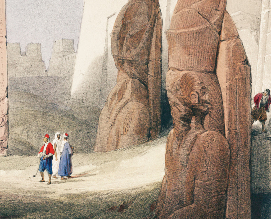 Luxor city on the east bank of the Nile River, David Roberts Fine Art Print