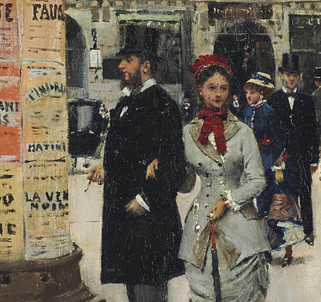 Jean Béraud Impressionist Fine Art Print, M. et Mme Galin in front of the Jockey Club