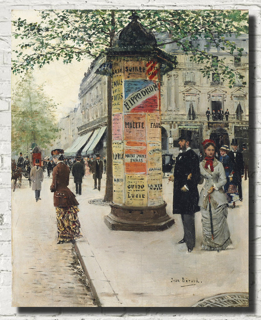 Jean Béraud Impressionist Fine Art Print, M. et Mme Galin in front of the Jockey Club