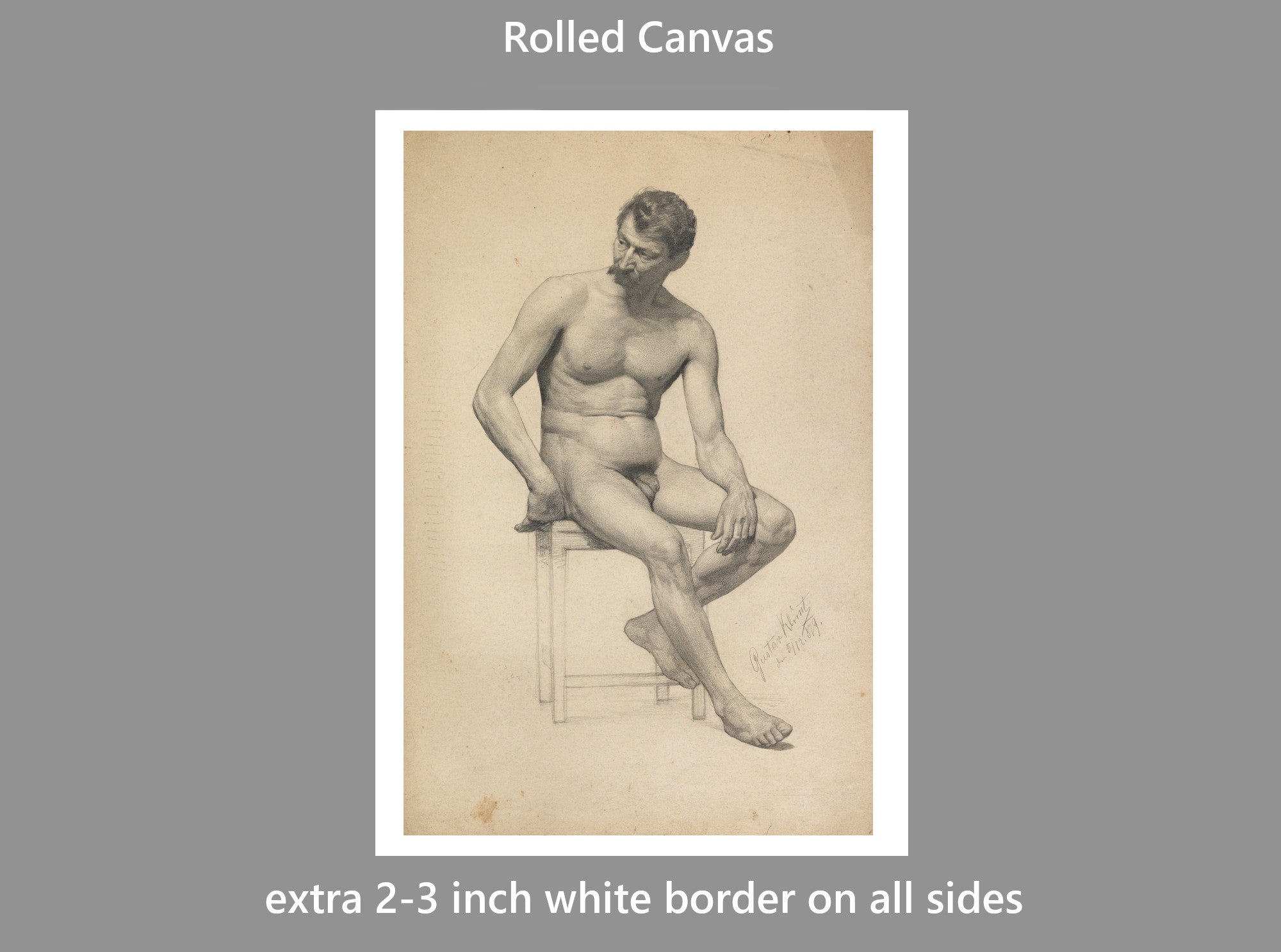 Gustav Klimt, Male Nude Seated