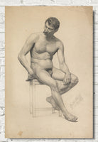 Gustav Klimt, Male Nude Seated