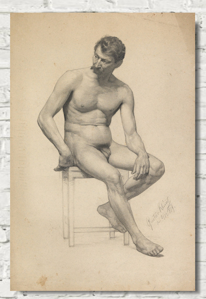 Gustav Klimt, Male Nude Seated