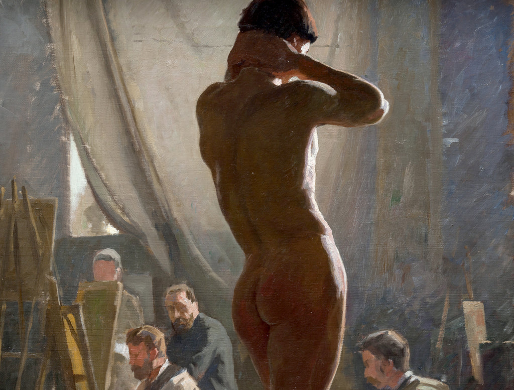 Male Nude in the Studio of Bonnat, Laurits Tuxen Fine Art Print