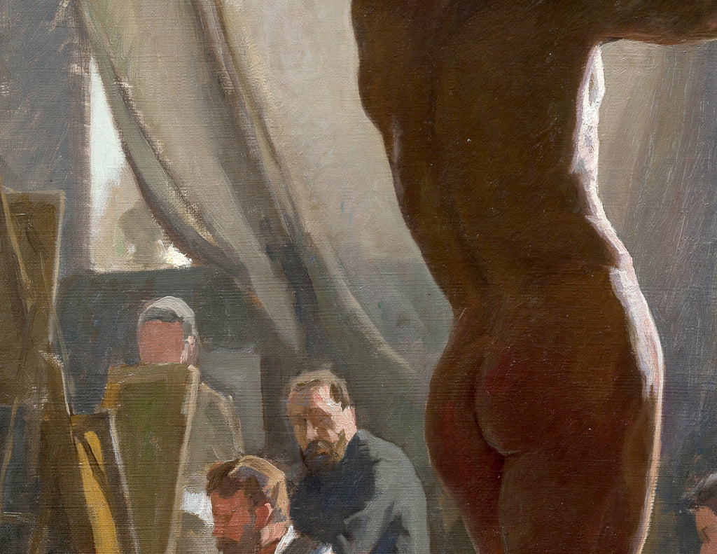 Male Nude in the Studio of Bonnat, Laurits Tuxen Fine Art Print